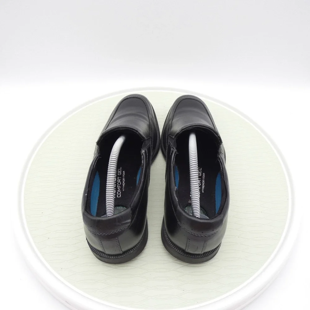 Nunn Bush Dylan 84738 Mens 9M Shoes Core Black Leather Moc Toe Slip On Loafers